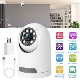 1080P WiFi IP Camera Pan Tilt Security Surveillance Camcorder App Cloud Available with Human Detection Motion Tracking Night Vision Flood Light Two-Wa