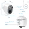 1080P WiFi IP Camera PIR Motion Detection IR Night Vision Camcorder IP66 Waterproof Security Surveillance Camera App Cloud Available for Indoor Outdoo